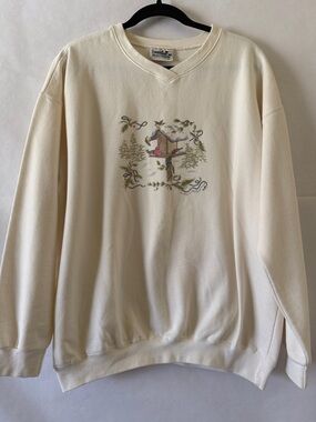 Vintage Northern Reflections Bird Graphic Sweater Size XL Cozy Cabin Cottagecore